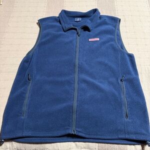 Vineyard Vines Men's Navy Blue Fleece Full Zip Vest XL